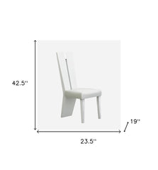 Set of Two Contemporary Sleek High Gloss White Dining Chairs