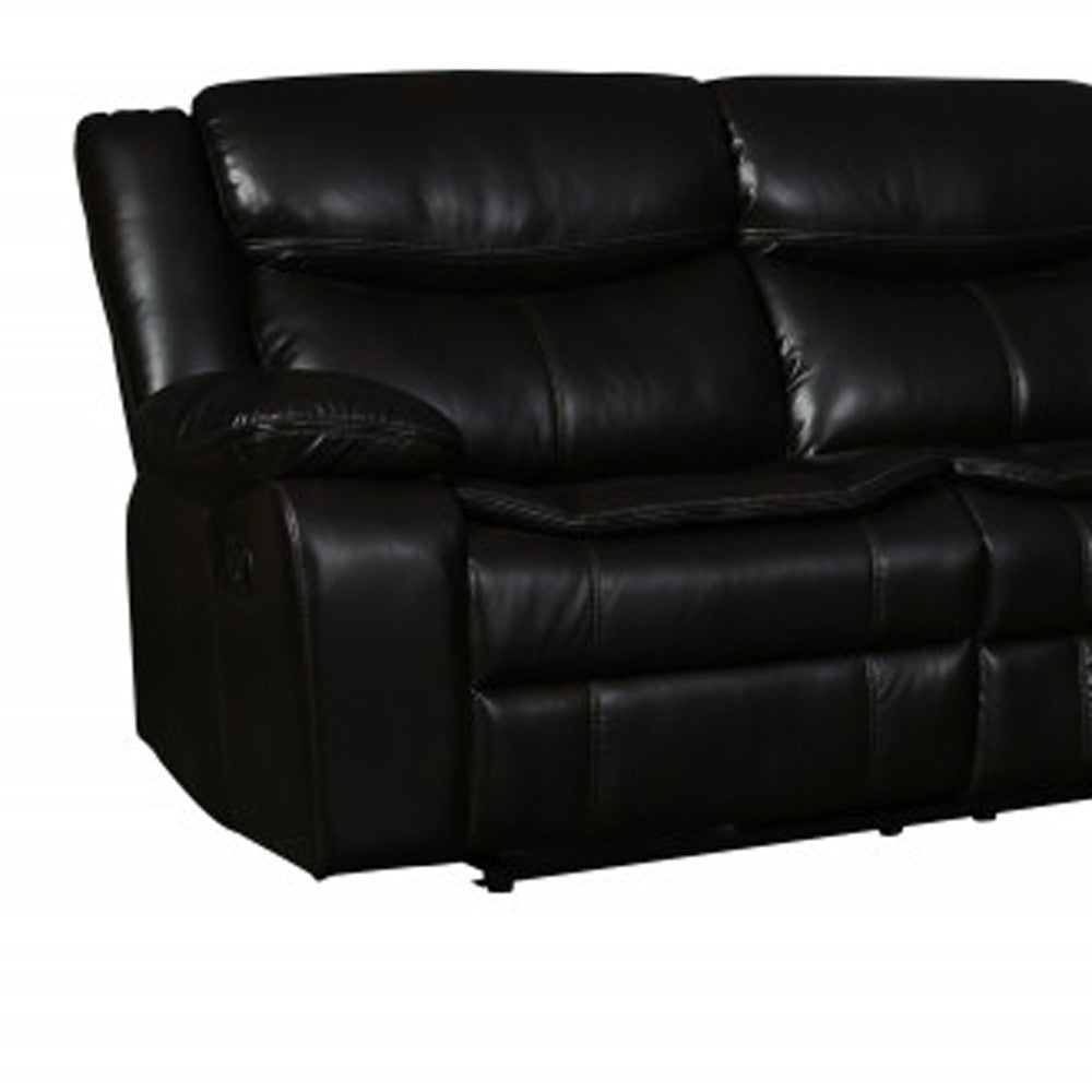 Brown Polyester Blend Reclining U Shaped Three Piece Corner Sectional With Console