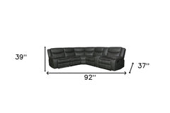 Gray Polyester Blend Reclining U Shaped Three Piece Corner Sectional With Console - Homeroots