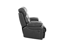 78" Gray Faux Leather Manual Reclining Love Seat With Storage