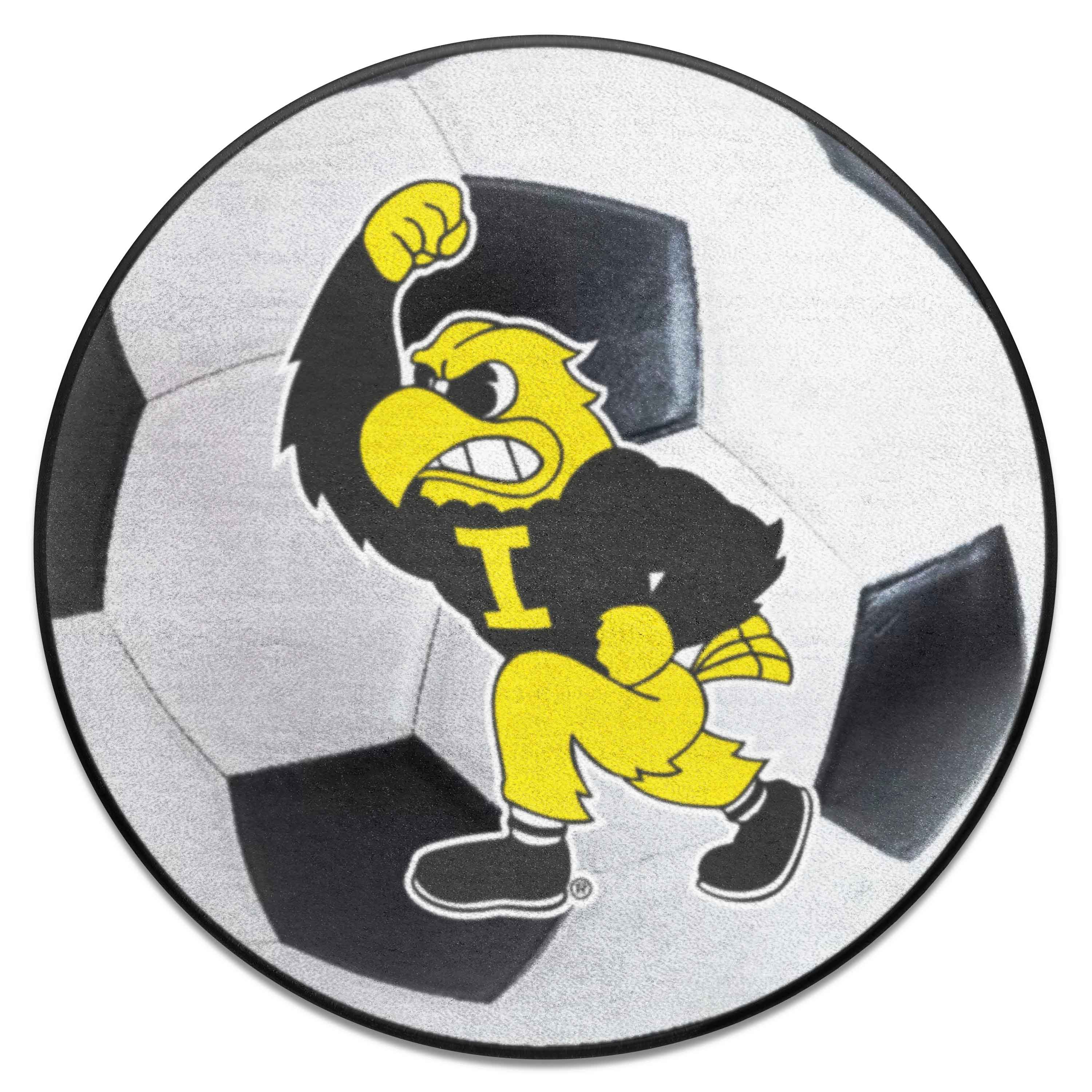 Iowa Hawkeyes Soccer Ball Rug - 27in. Diameter