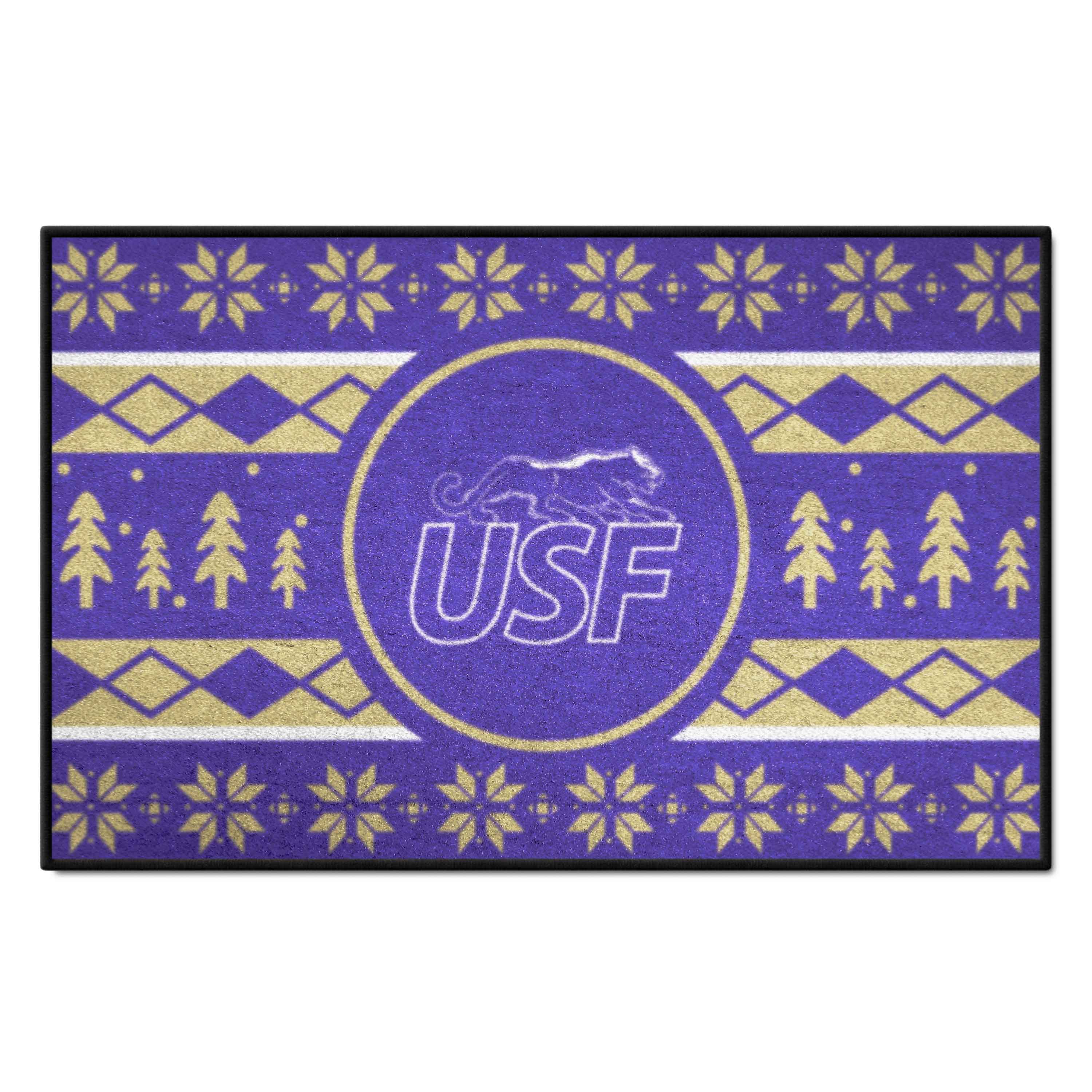 USF Cougars Cougars Holiday Sweater Starter Mat Accent Rug - 19in. x 30in.