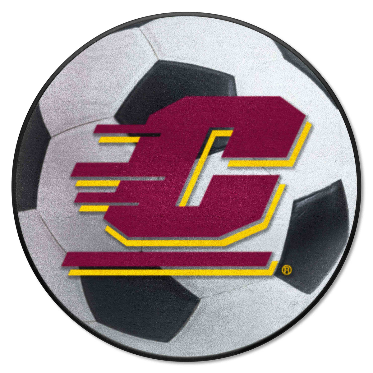 Central Michigan Chippewas Soccer Ball Rug - 27in. Diameter