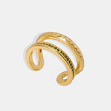 Gold-Plated Czech Diamond Double-Layered Ring - Flyclothing LLC