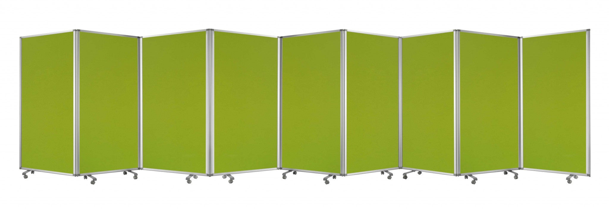 318" X 1" X 71" Green, Metal, 9 Panel, Screen