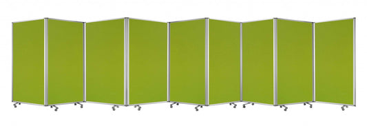 318" X 1" X 71" Green, Metal, 9 Panel, Screen