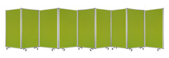 318" X 1" X 71" Green, Metal, 9 Panel, Screen