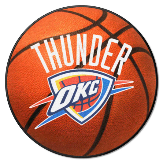 Oklahoma City Thunder Basketball Rug - 27in. Diameter - Oklahoma City Thunder