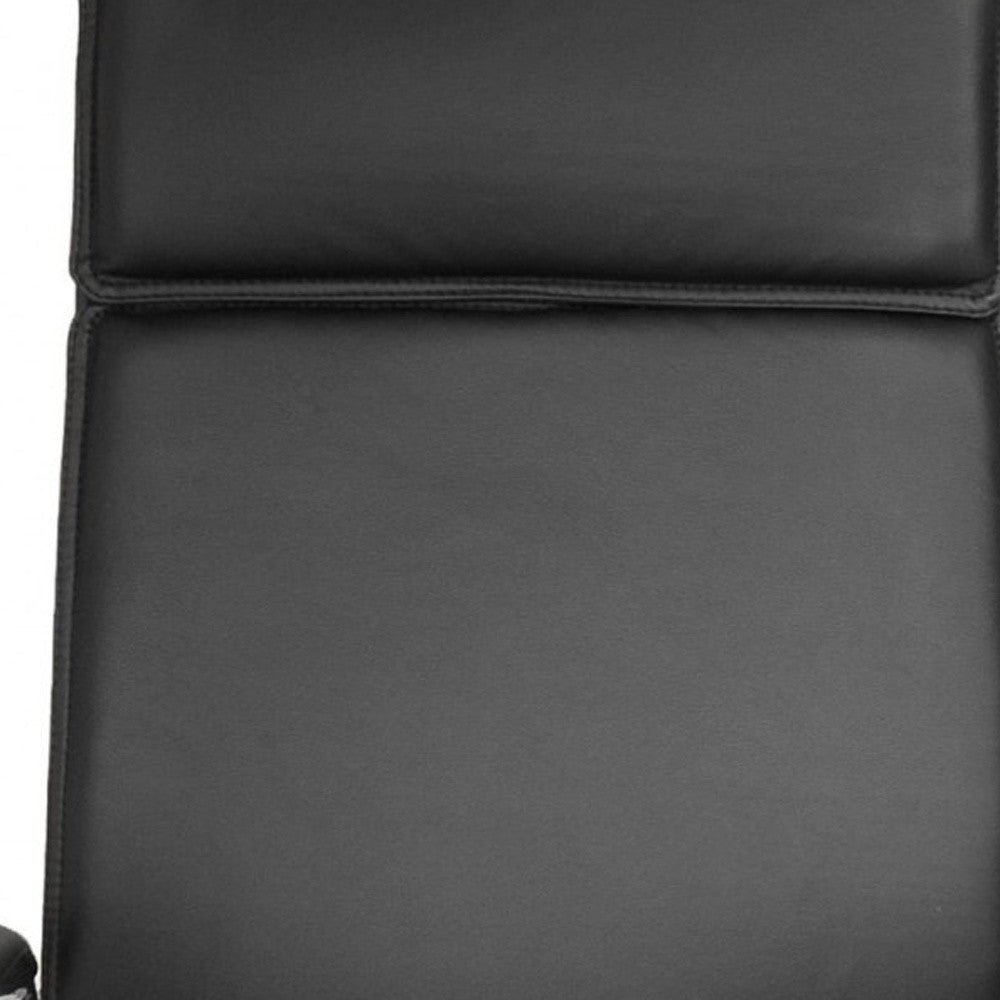 Black and Silver Adjustable Swivel Faux Leather Rolling Executive Office Chair