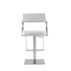 21 " White And Silver Stainless Steel Bar Chair