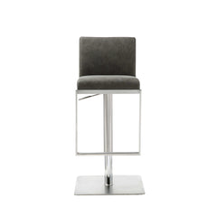 20 " Gray And Silver Stainless Steel Bar Chair