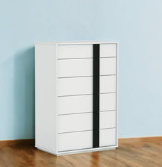 31 X 19 X 47 Gloss White Stainless Steel Drawer Chest