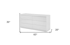 63 X 20 X 30 White Double Dresser - Homeroots