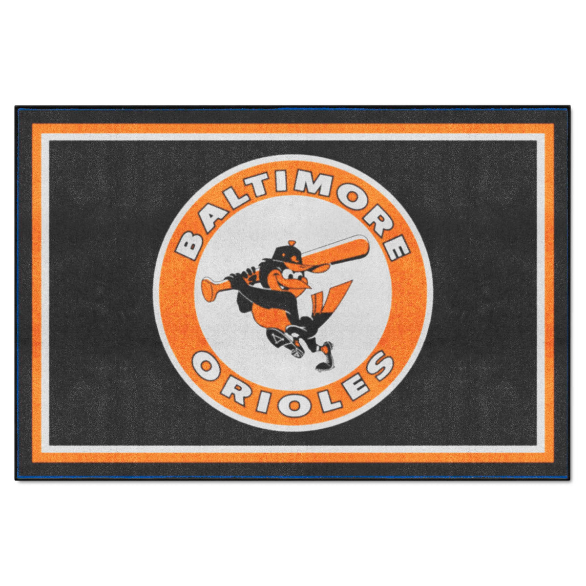 Baltimore Orioles 5ft. x 8 ft. Plush Area Rug - Retro Collection - Baltimore Orioles