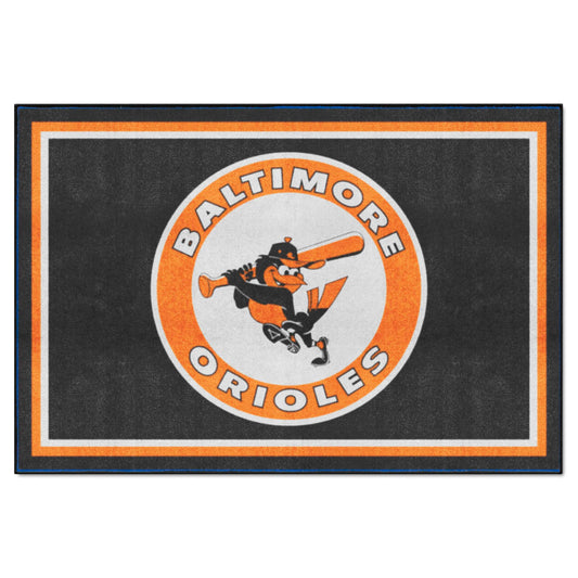 Baltimore Orioles 5ft. x 8 ft. Plush Area Rug - Retro Collection