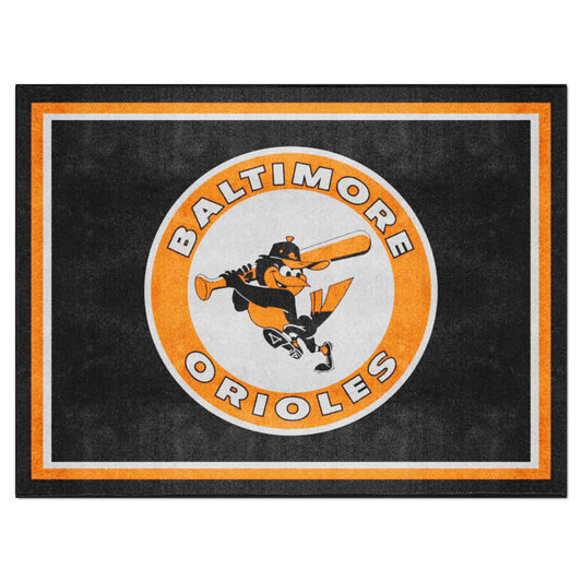 Baltimore Orioles 8ft. x 10 ft. Plush Area Rug - Retro Collection - Baltimore Orioles