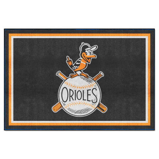 Baltimore Orioles 5ft. x 8 ft. Plush Area Rug - Retro Collection