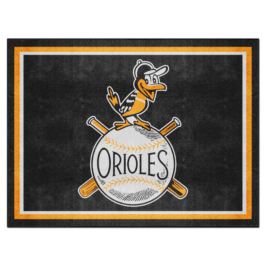 Baltimore Orioles 8ft. x 10 ft. Plush Area Rug - Retro Collection - Baltimore Orioles