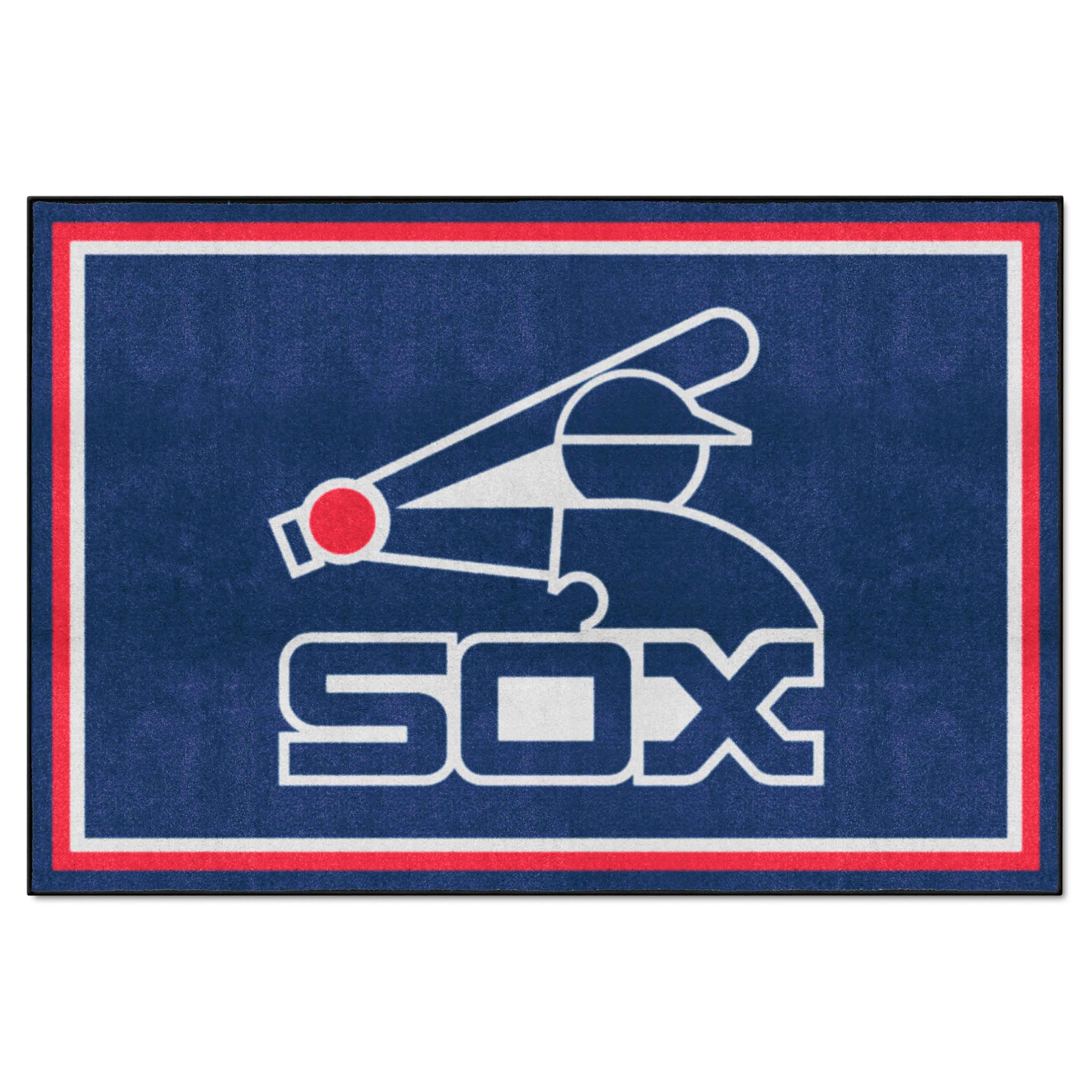 Chicago White Sox 5ft. x 8 ft. Plush Area Rug - Retro Collection - Chicago White Sox