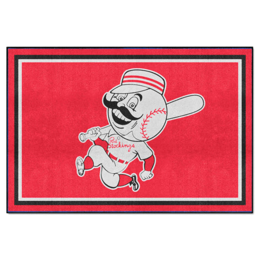 Cincinnati Reds 5ft. x 8 ft. Plush Area Rug - Retro Collection