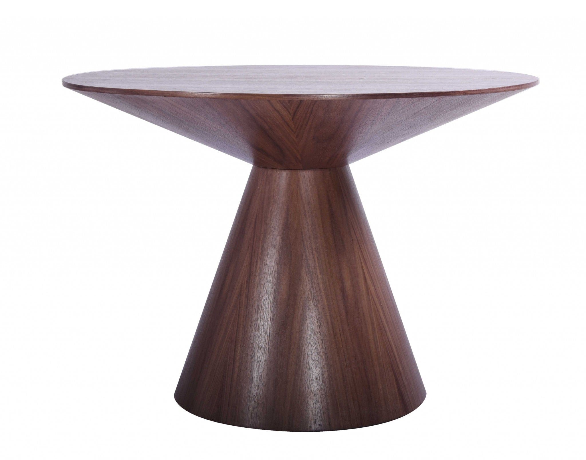 47" Brown Rounded Solid Wood Pedestal Base Dining Table - Homeroots