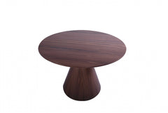 47" Brown Rounded Solid Wood Pedestal Base Dining Table - Homeroots