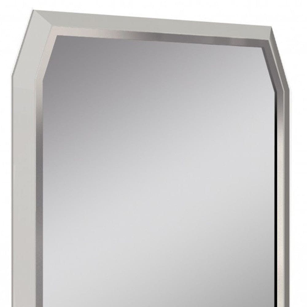 49" Taupe Abstract Glass Framed Accent Mirror - Homeroots