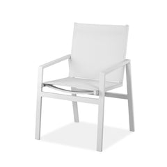 Set of Two 22" White Metal Indoor Outdoor Dining Chair