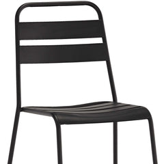 Set Of 4 Gray Stacking Aluminum Armless Chairs