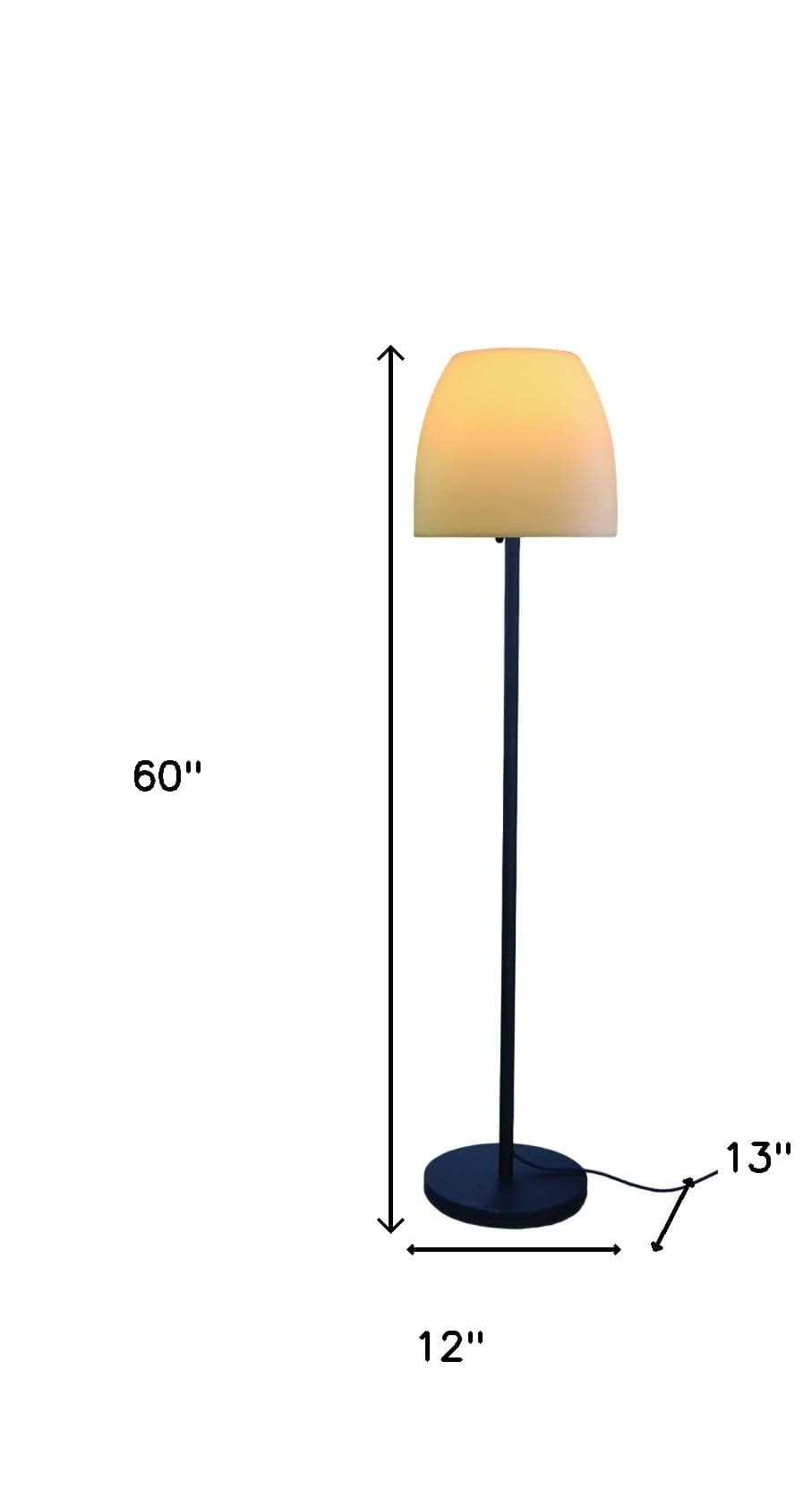 60" Traditional Shaped Floor Lamp With White Bowl Shade - Homeroots