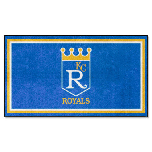 Alfombra de felpa de 3 pies x 5 pies de los Kansas City Royals - Colección Retro