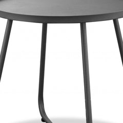 18" Gray Rounded Aluminum Outdoor Side Table