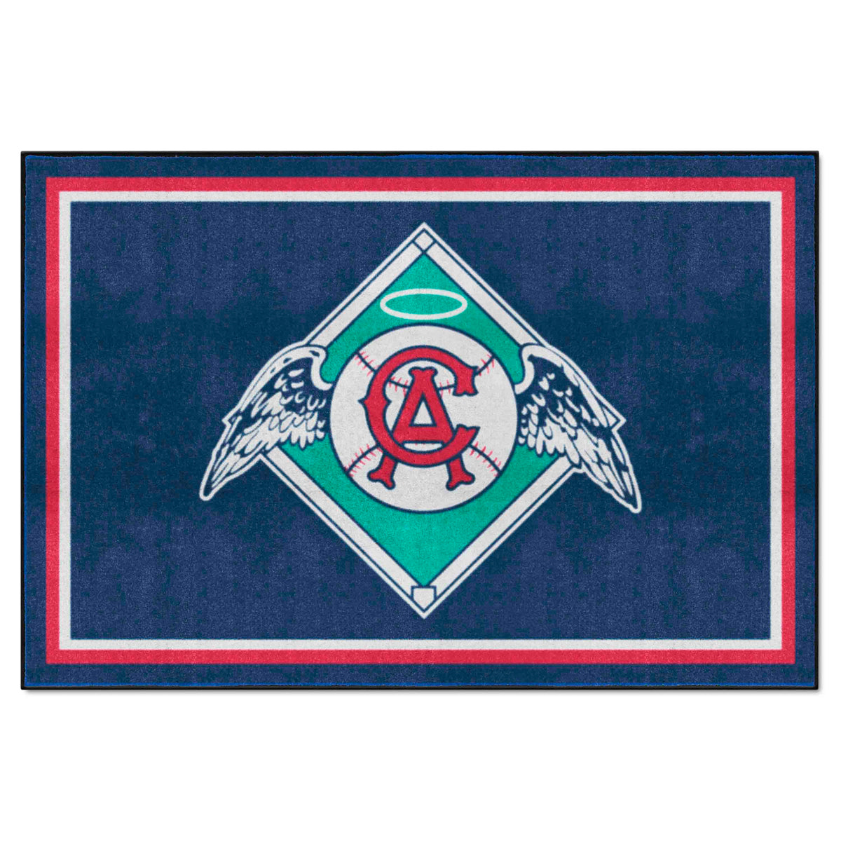 Alfombra de felpa de 1,52 m x 2,44 m de los Anaheim Angels - Colección Retro