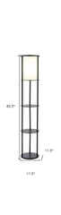 Black Wood Finish Floor Lamp With Circular Storage Shelves