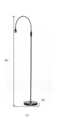 56" Black Arched Floor Lamp