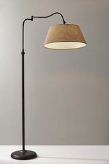 61" Bronze Arched Floor Lamp With Brown Empire Shade - Homeroots