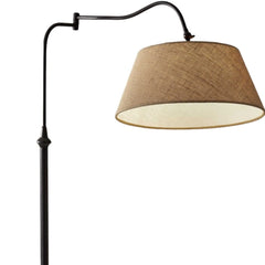 61" Bronze Arched Floor Lamp With Brown Empire Shade - Homeroots