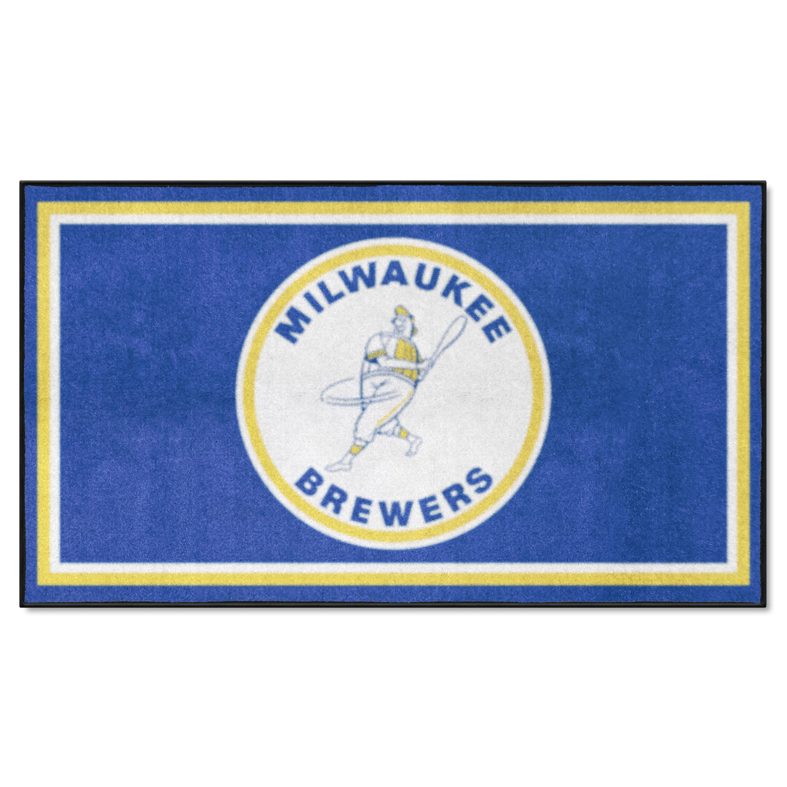 Milwaukee Brewers 3ft. x 5ft. Plush Area Rug - Retro Collection - Milwaukee Brewers