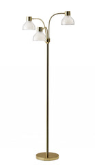 69" Gold Three Light Tree Floor Lamp With Clear Bowl Shade - Homeroots