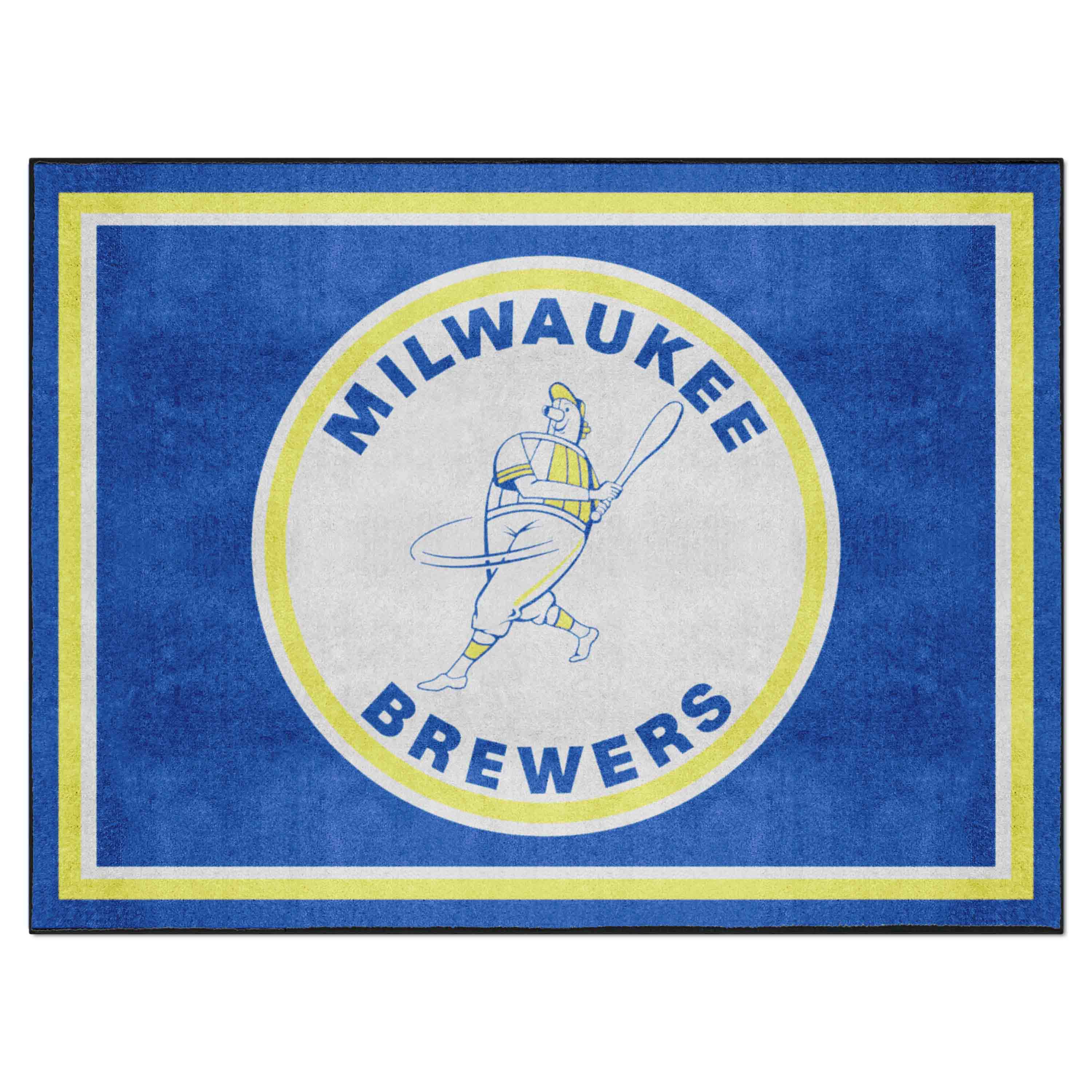 Milwaukee Brewers 8ft. x 10 ft. Plush Area Rug - Retro Collection - Milwaukee Brewers