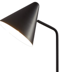 59" Matte Tray Table Floor Lamp With Black Metal Cone Shade