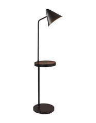 59" Matte Tray Table Floor Lamp With Black Metal Cone Shade - Homeroots