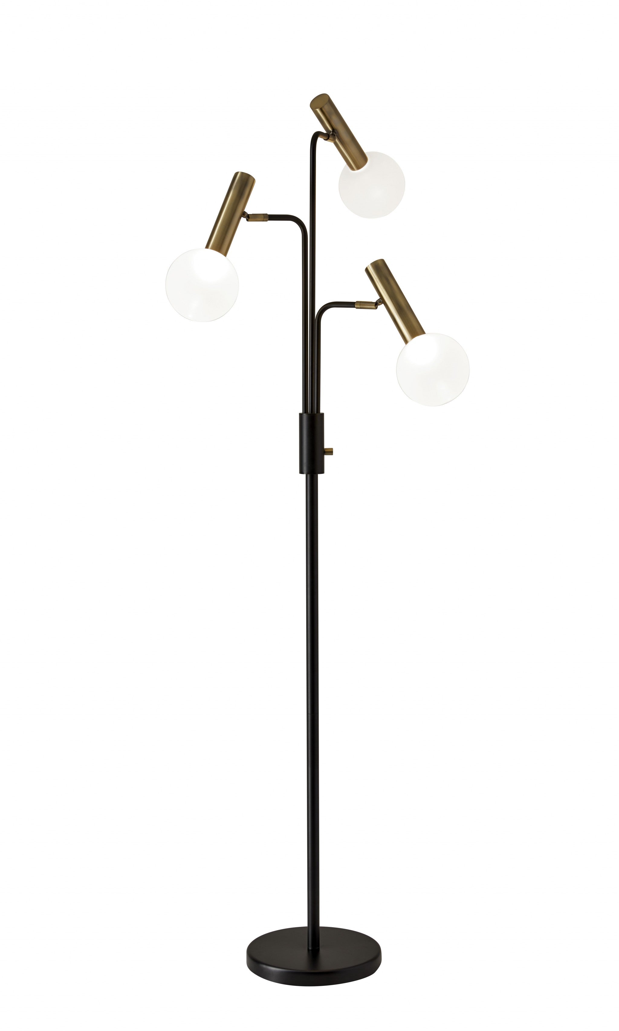 70" Black Three Light Novelty Floor Lamp