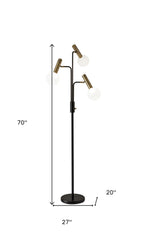 70" Black Three Light Novelty Floor Lamp