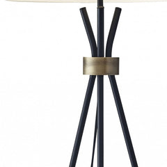 60" Black Tripod Floor Lamp With White Empire Shade - Homeroots