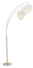 11" X 46"X 82" Brushed Steel Metal Arc Lamp