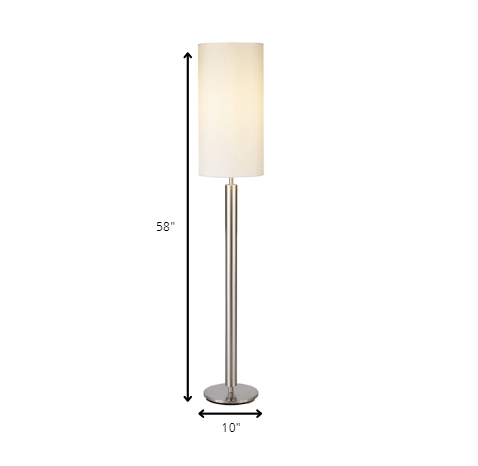 58" Traditional Shaped Floor Lamp With White Drum Shade - Homeroots