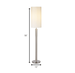 58" Traditional Shaped Floor Lamp With White Drum Shade - Homeroots