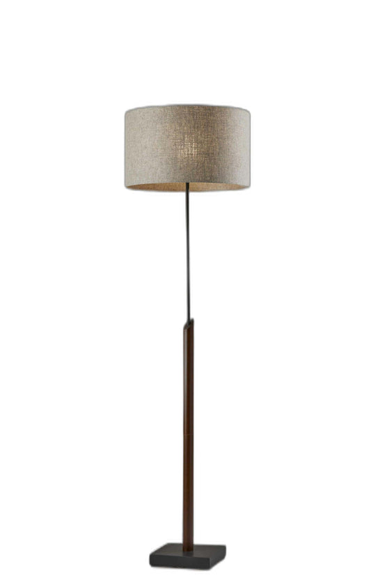 63" Black Traditional Shaped Floor Lamp With Beige Drum Shade - Homeroots