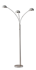 84" Steel Three Light Tree Floor Lamp With Silver Metal Bell Shades